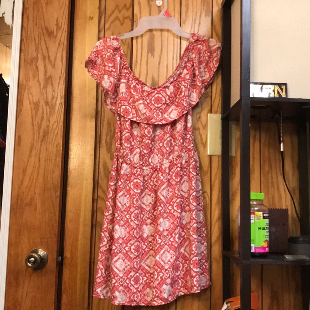 Red and white dress